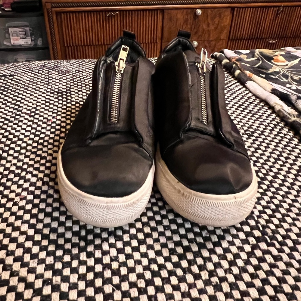 Black Zip-Up Sneakers